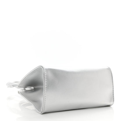 Telfar Metallic Vegan Leather Small Shopping Bag Silver 4 of 9