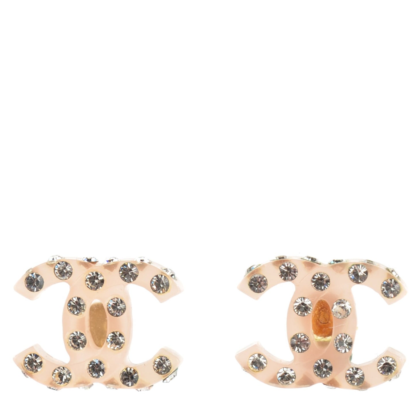 Crystal Resin CC Logo Earrings