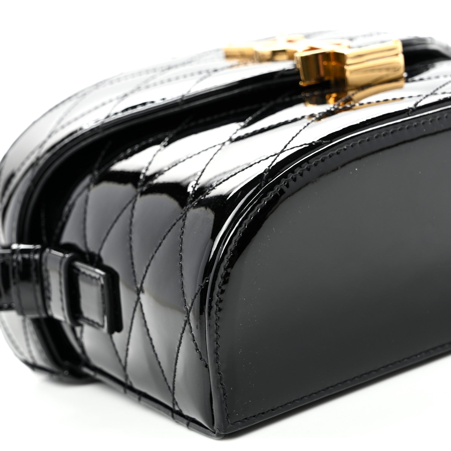 Saint Laurent Patent Matelasse Monogram June Box Bag Black 8 of 9