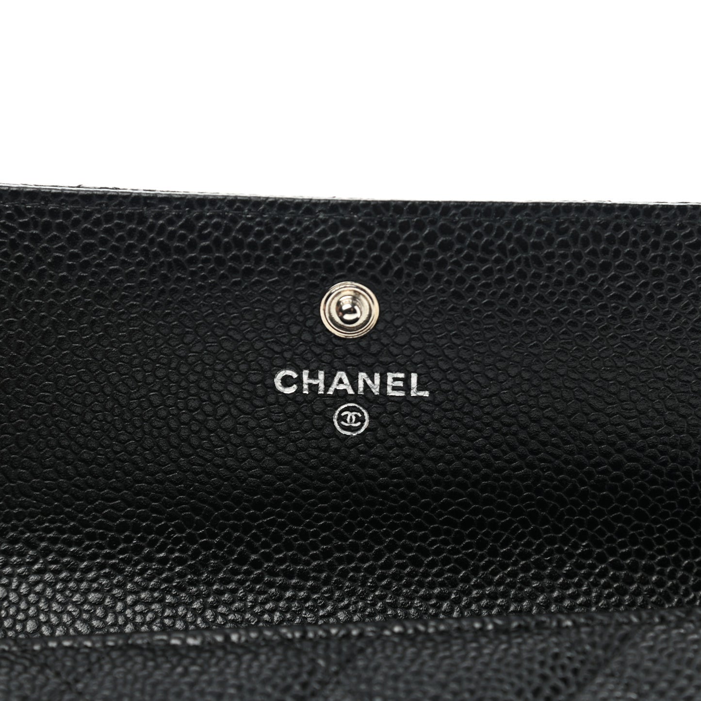 Caviar Quilted Large Gusset Flap Wallet Black