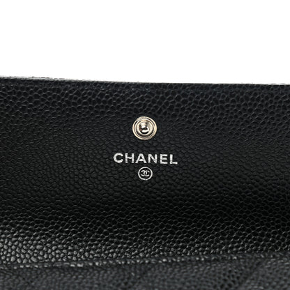 Chanel Caviar Quilted Large Gusset Flap Wallet Black 6 of 8