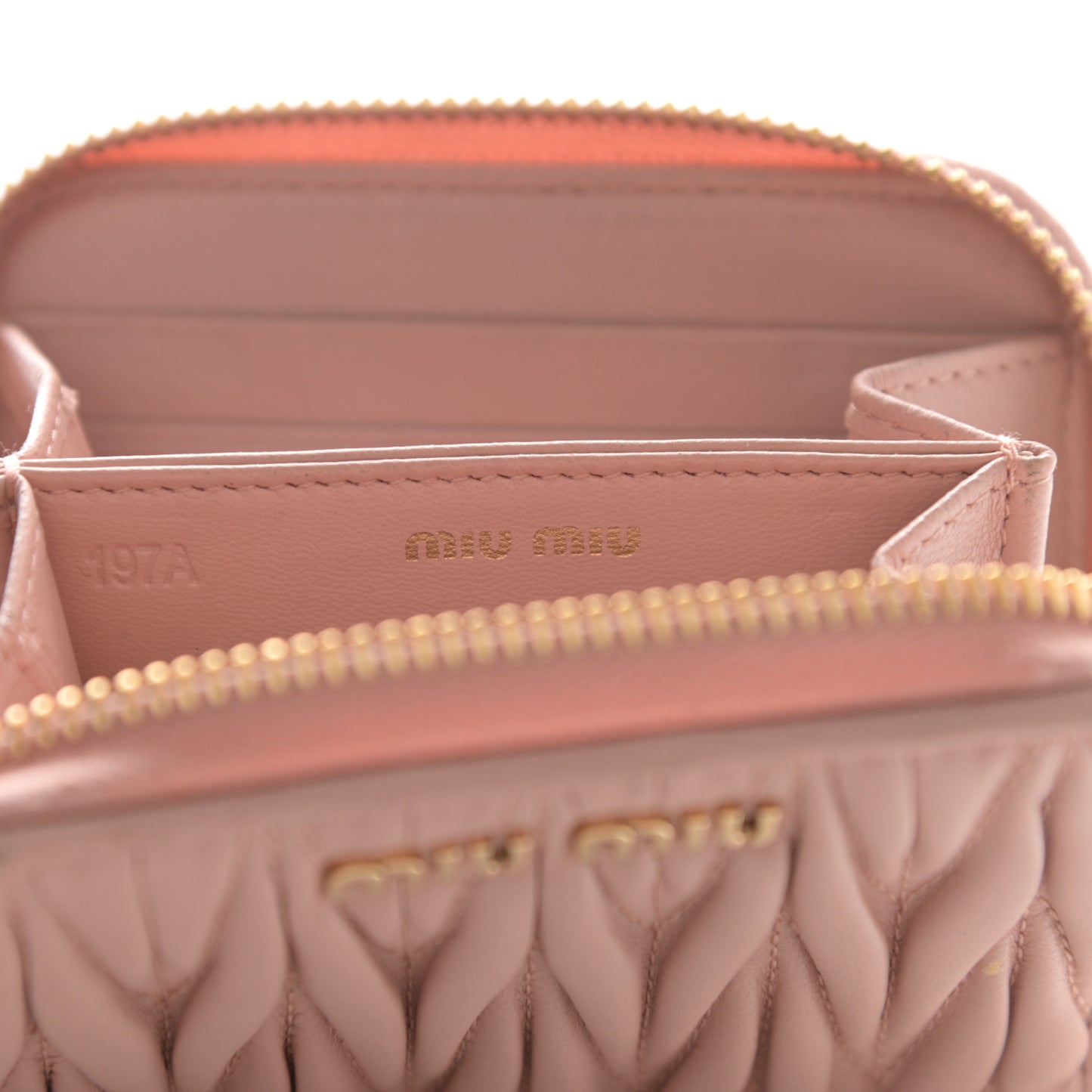 Nappa Matelasse Zip Around Compact Wallet Orchidea