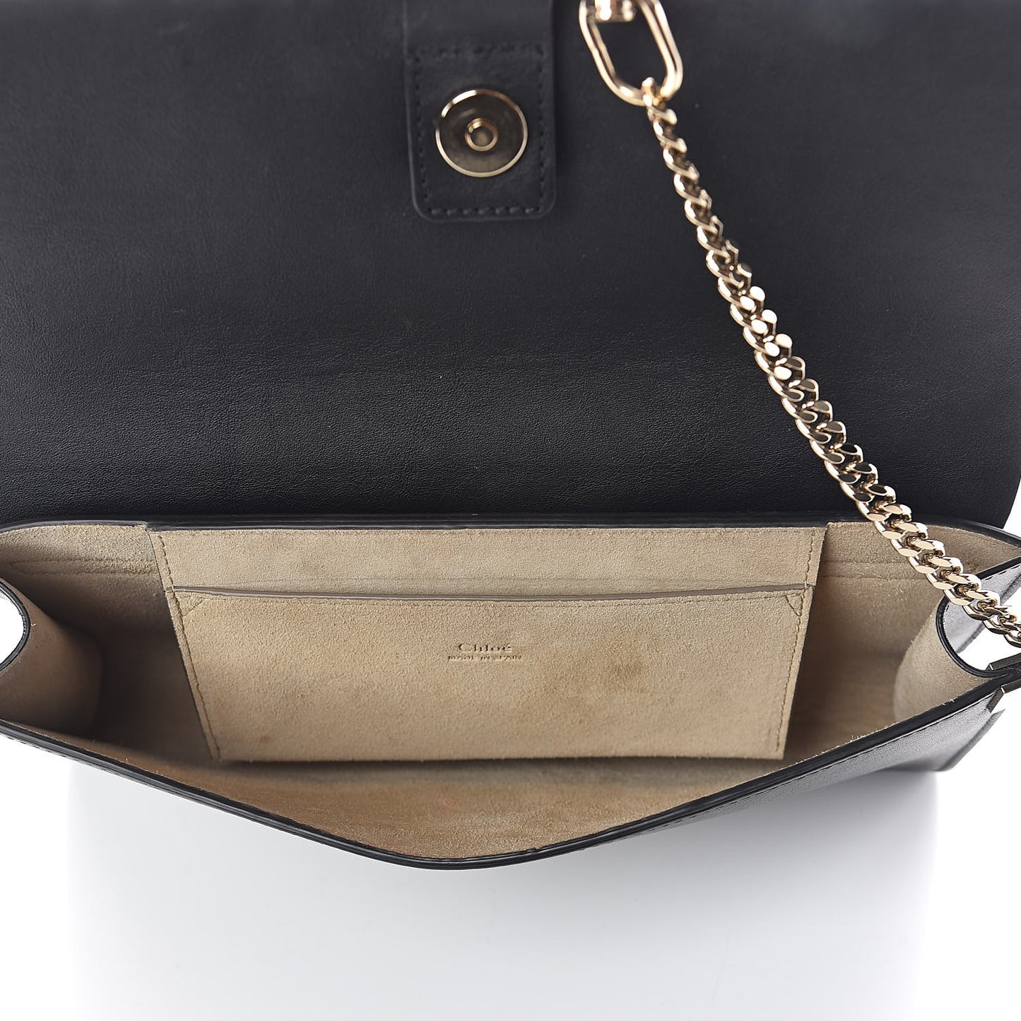 Suede Calfskin Faye Clutch Black