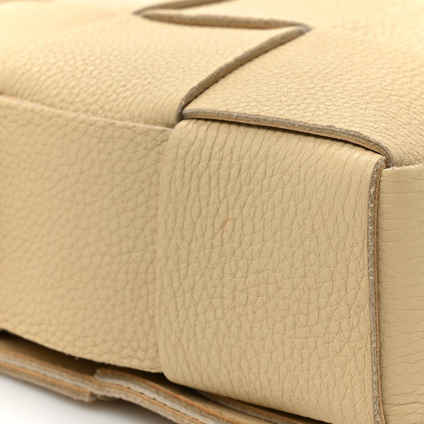 Grained Calfskin Maxi Intrecciato Cassette Crossbody Bag Porridge