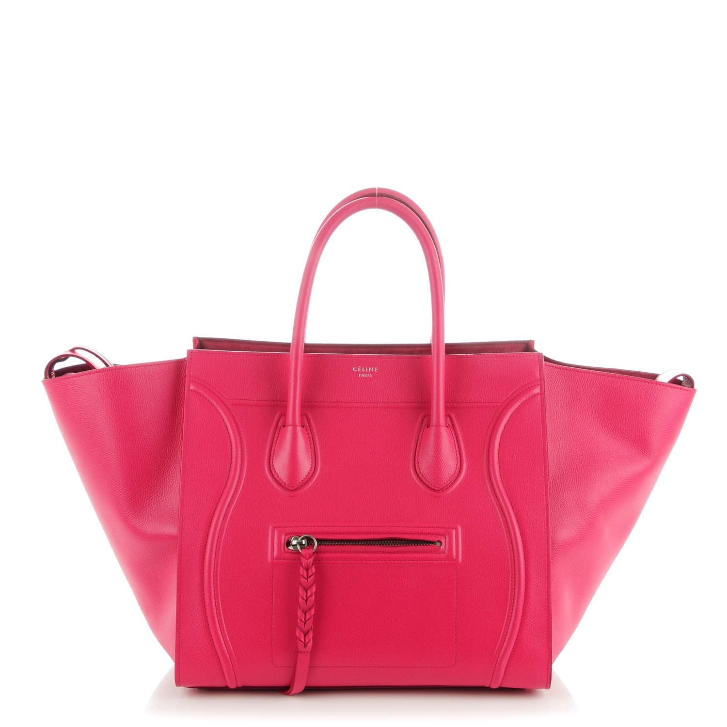 Celine Grained Calfskin Medium Phantom Luggage Fuchsia 1 of 7