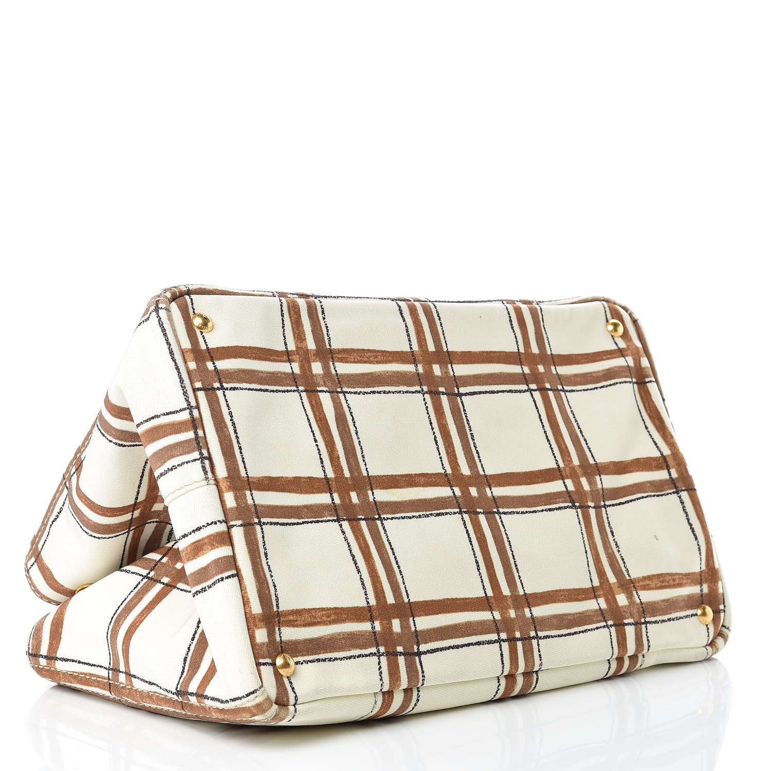 Prada Tessuto Stampato Plaid Tote Moro 4 of 25