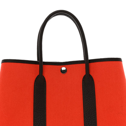 Hermes Toile Militaire Vache Country Garden Party 30 TPM Orange Mecano Chocolate 7 of 9