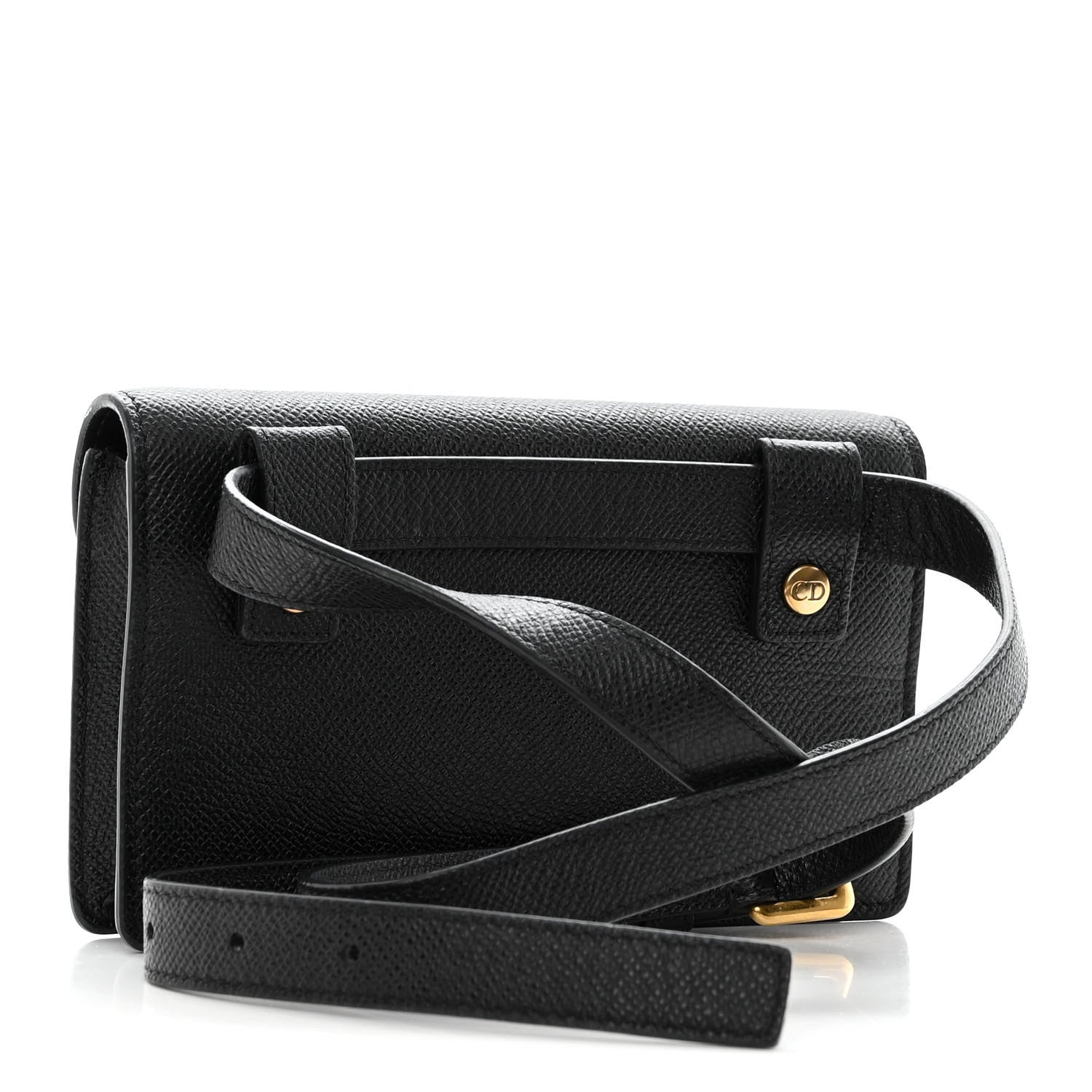 Christian Dior Grained Calfskin Saddle Belt Bag Black 3 of 13