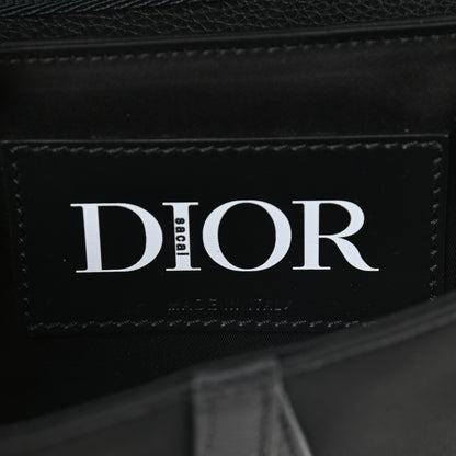 Christian Dior X SACAI Grained Calfskin Technical Fabric Mens Saddle Bag Black 8 of 9