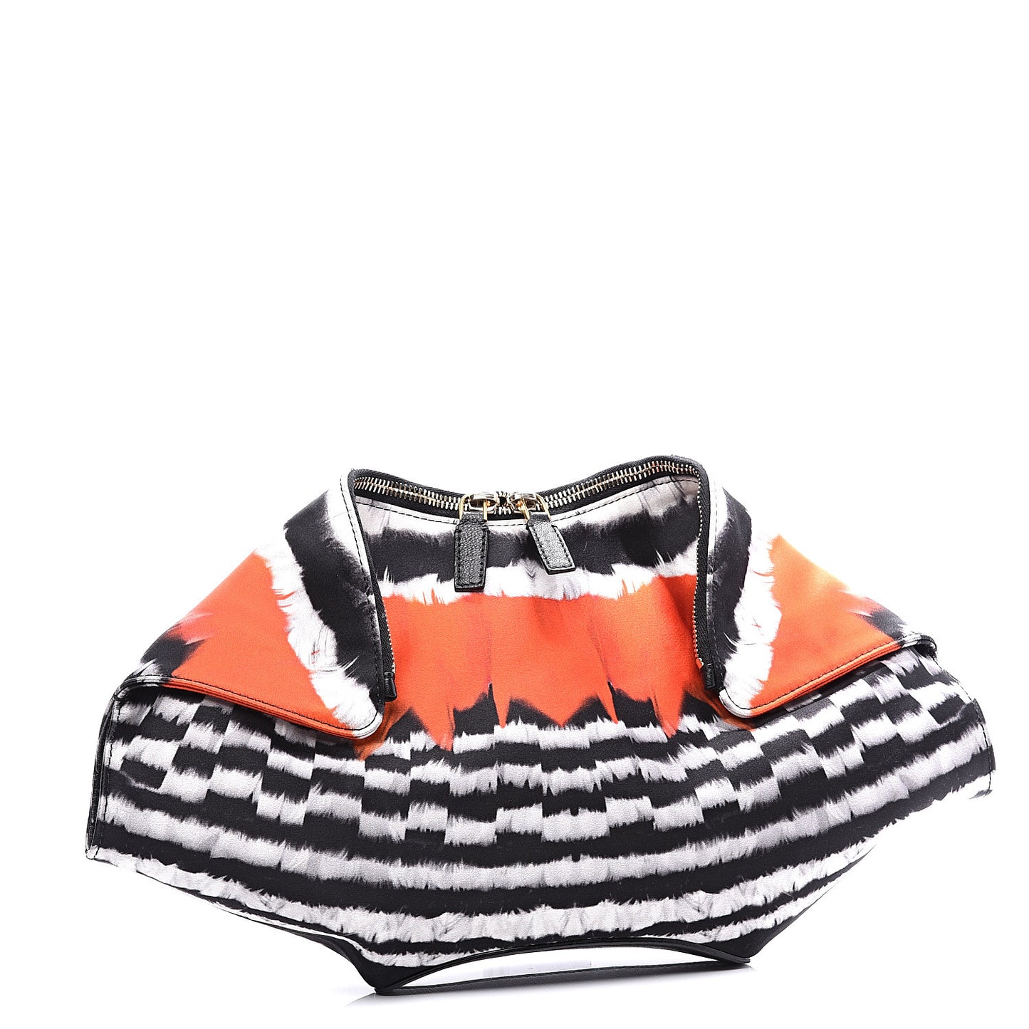 Silk Printed De Manta Clutch Red Black White