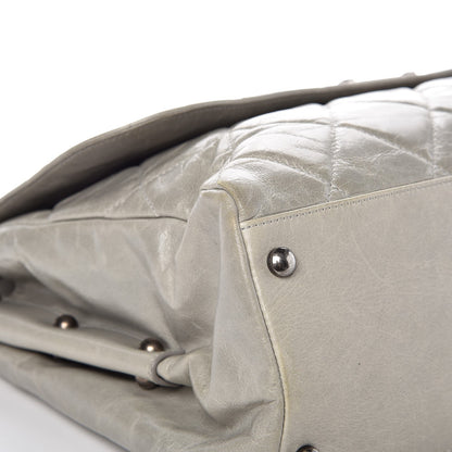 Chanel Glazed Calfskin Boy Satchel Flap Light Grey 14 of 17