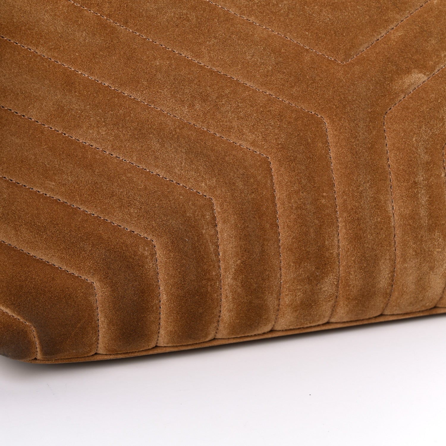 Saint Laurent Suede Y Quilted Monogram Medium Loulou Chain Satchel Cinnamon 19 of 27