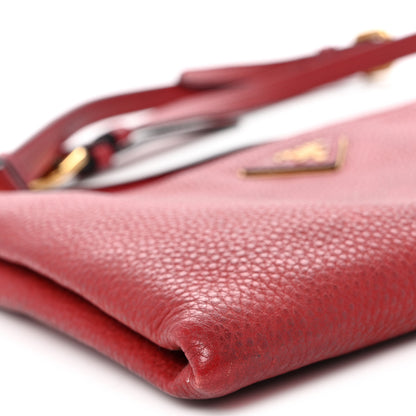 Prada Vitello Daino Zippered Crossbody Bag Rosso 10 of 12