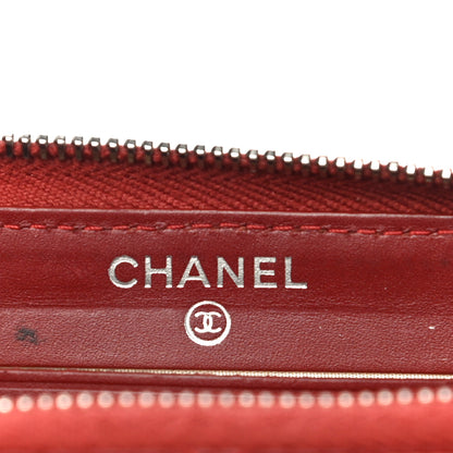 Chanel Patent Quilted Large Gusset Zip Around Wallet Red 6 of 13