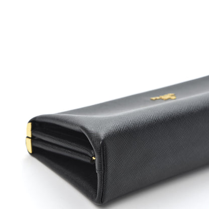 Prada Saffiano Frame Clutch Black 5 of 9