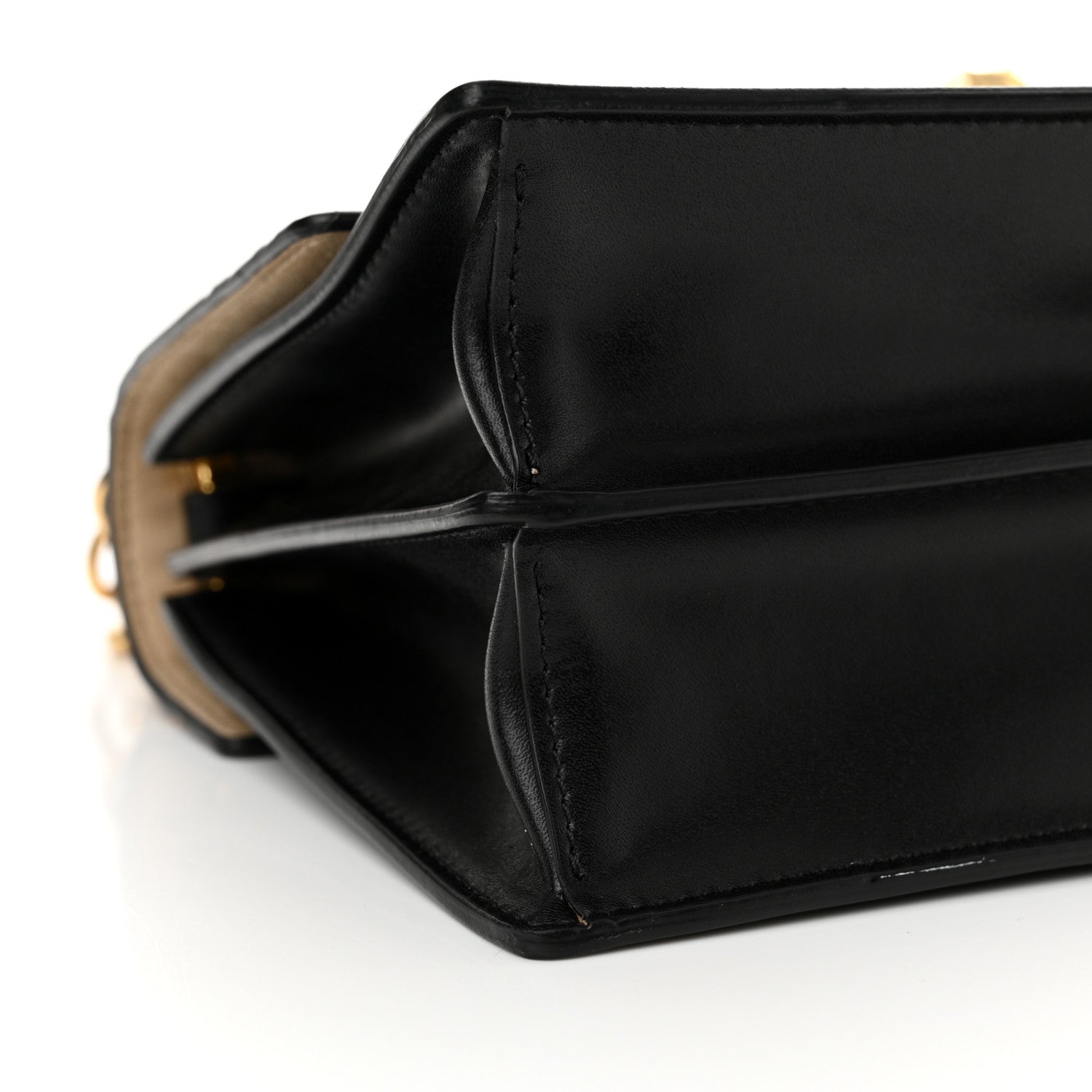 Fendi Vitello Liberty Bi-Color FF 1974 Embossed Small Kan I Shoulder Bag Black Maya 9 of 13