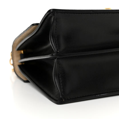 Fendi Vitello Liberty Bi-Color FF 1974 Embossed Small Kan I Shoulder Bag Black Maya 9 of 13