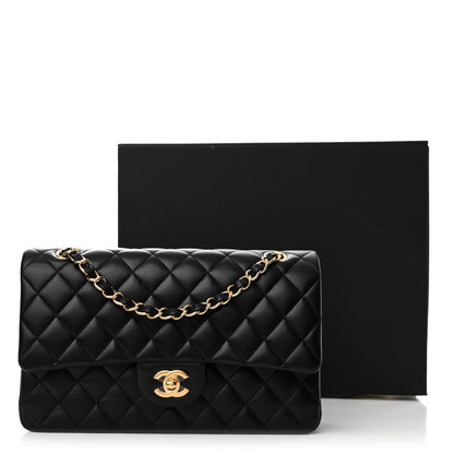 Chanel Lambskin Quilted Medium Double Flap Black 13 of 13