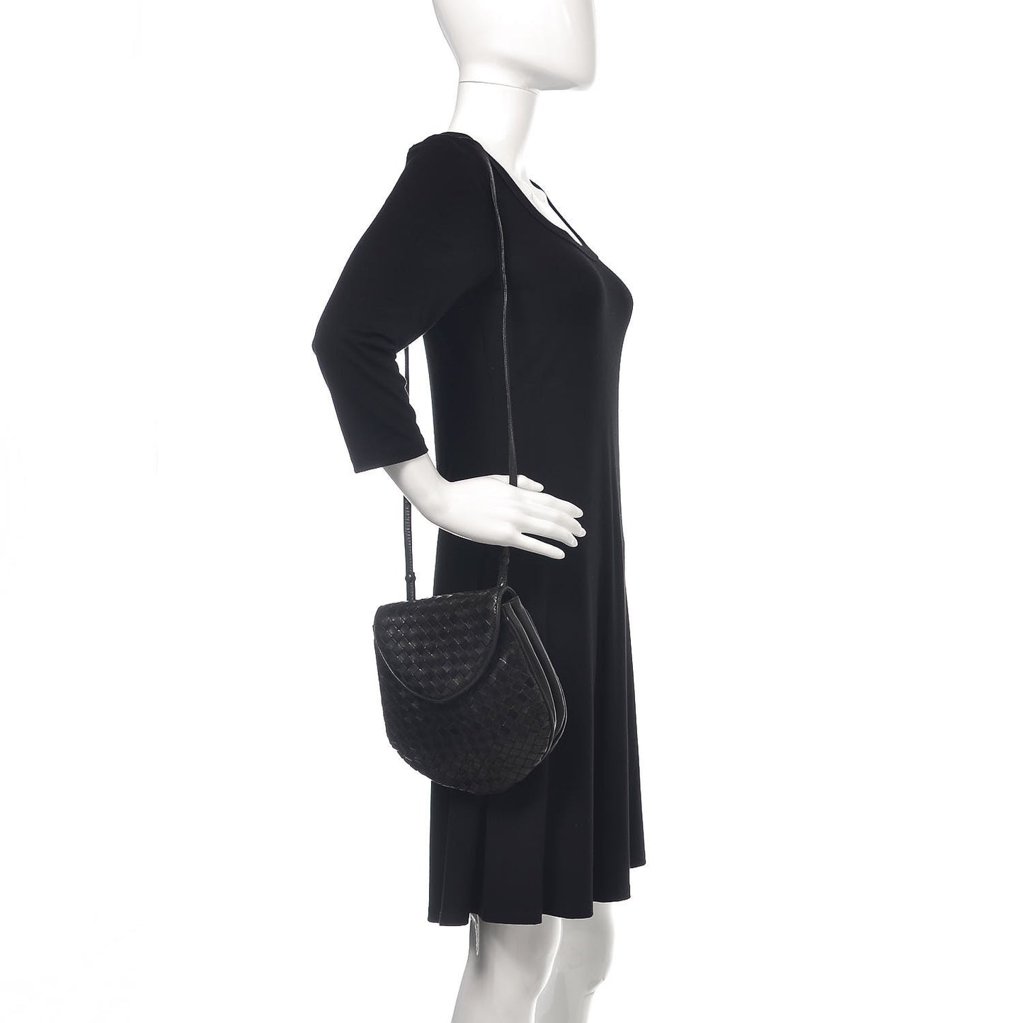 Nappa Intrecciato Crossbody Black
