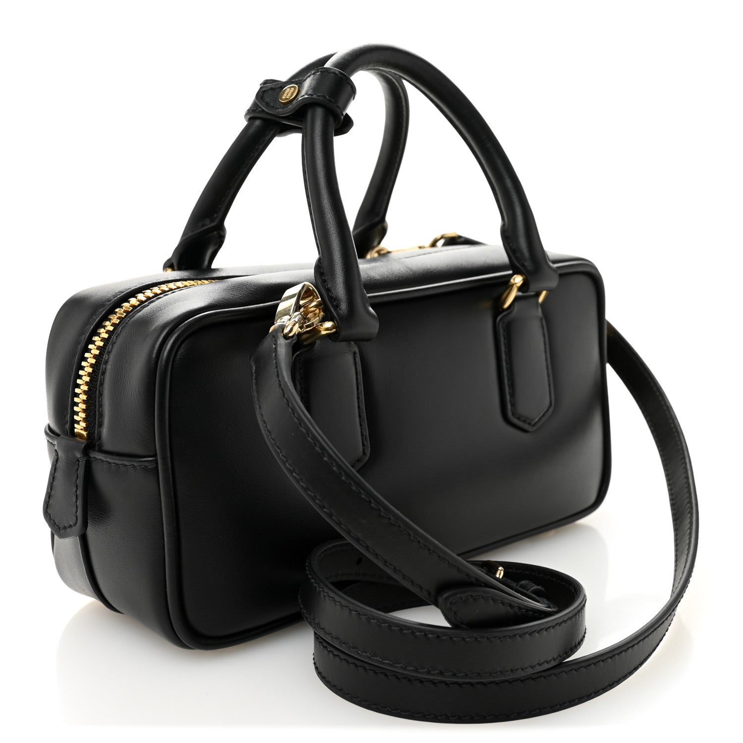 Miu Miu Calfskin Regular Arcadie Top Handle Bag Black 3 of 9