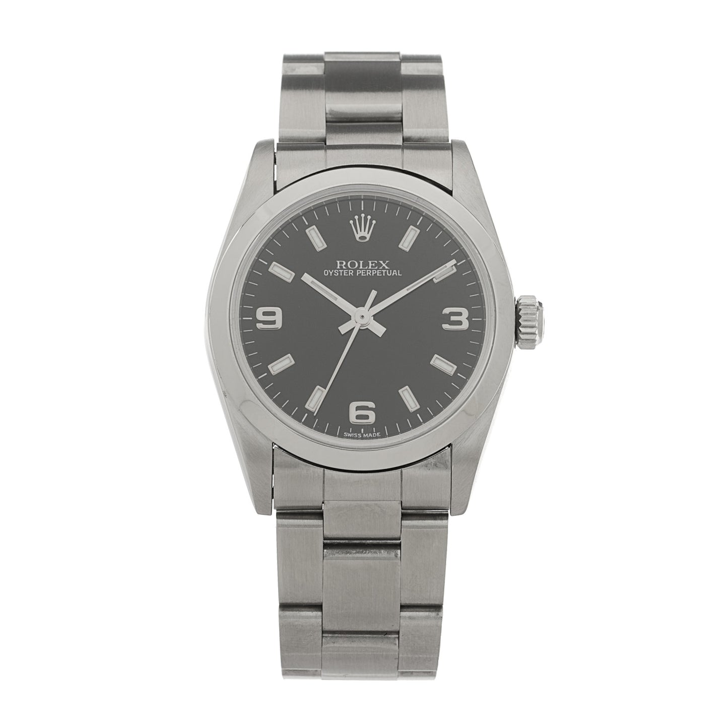 Stainless Steel 31mm Oyster Perpetual Watch Black 77080