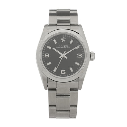 Rolex Stainless Steel 31mm Oyster Perpetual Watch Black 77080 1 of 4