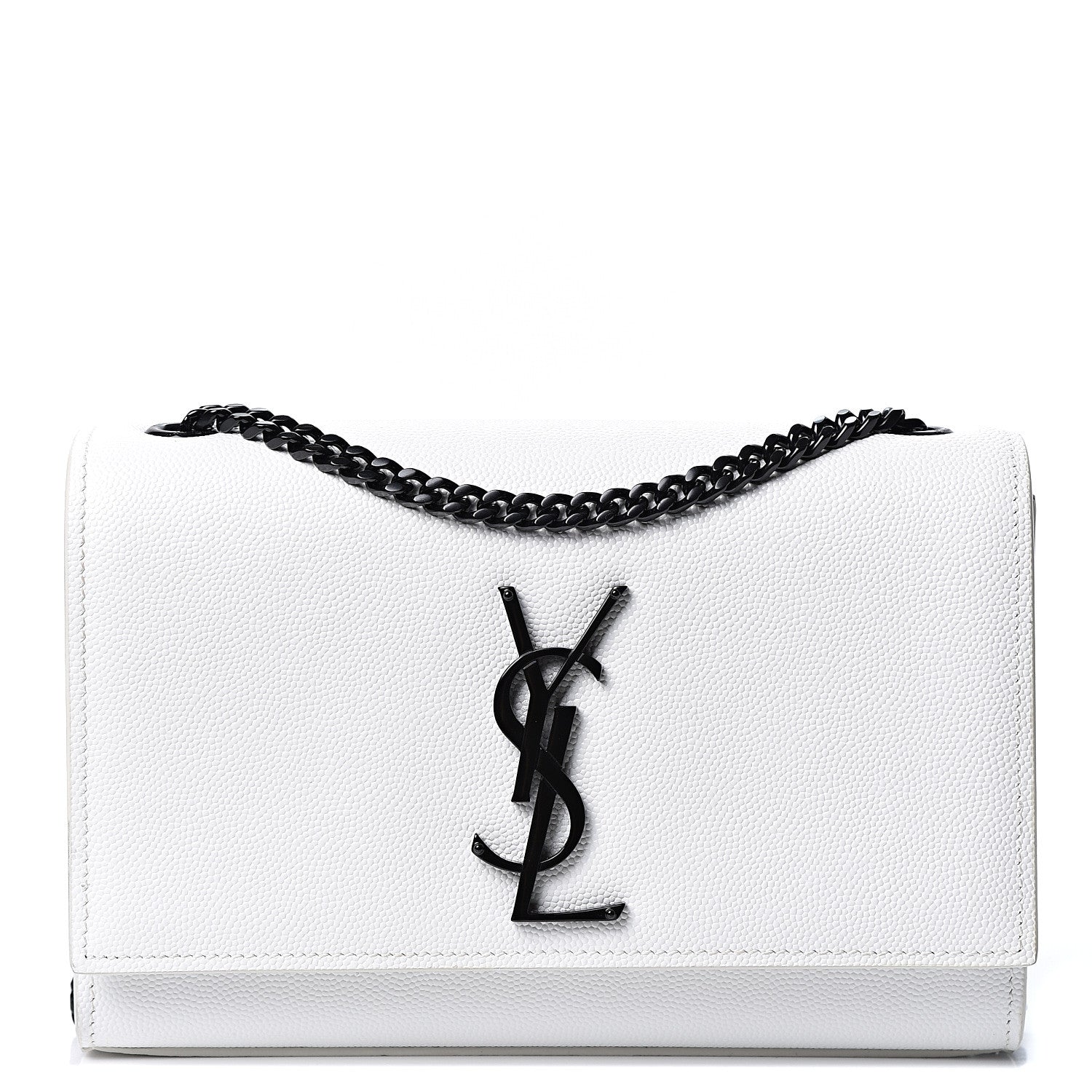 Saint Laurent Grain De Poudre Small Monogram Kate Satchel Porcellana Black 1 of 9
