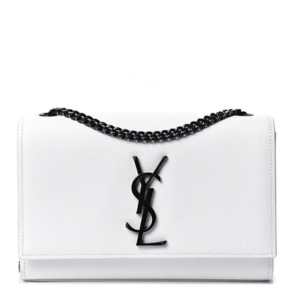 Saint Laurent Grain De Poudre Small Monogram Kate Satchel Porcellana Black 1 of 9