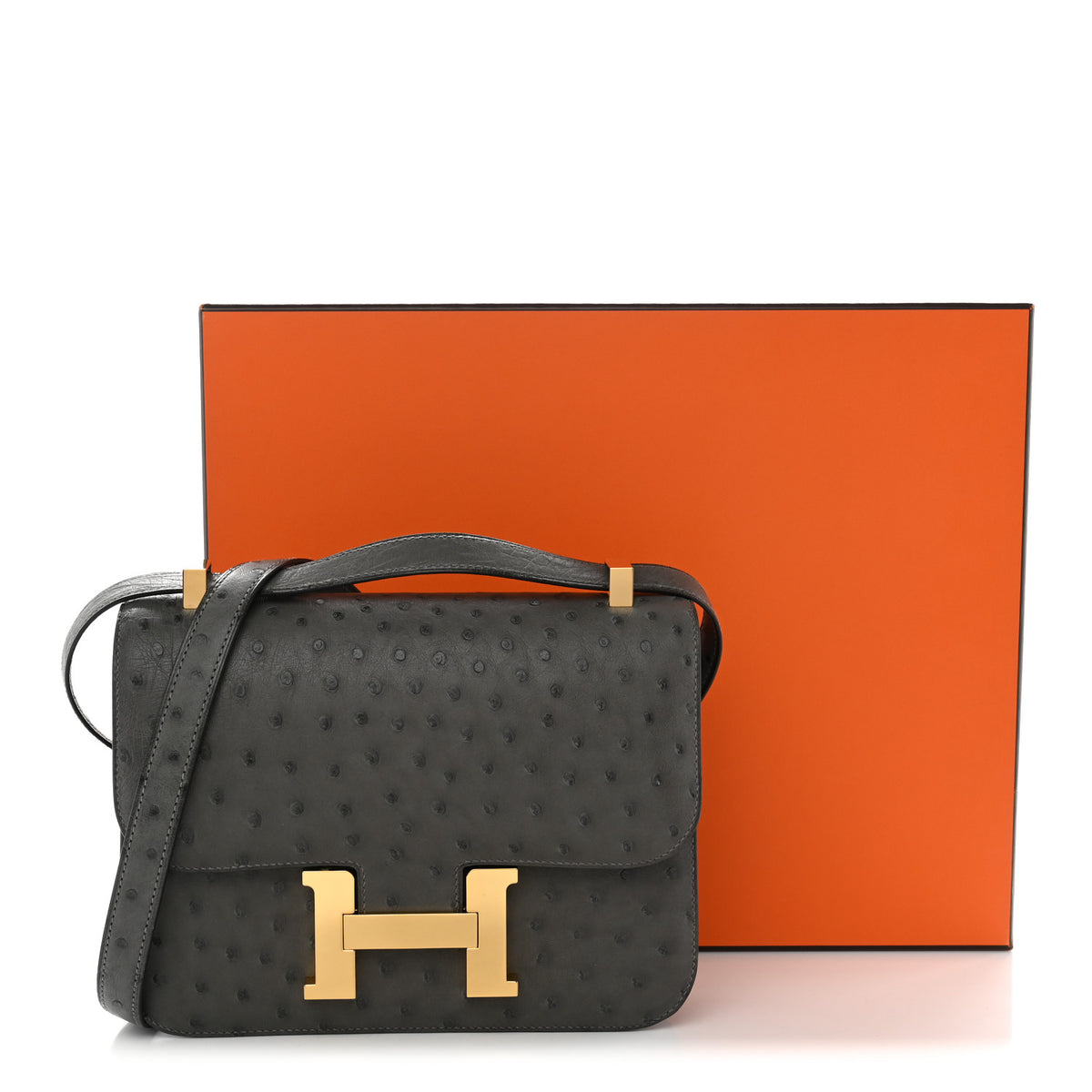 Hermes Ostrich Constance 1-24 Gris Meyer 11 of 11