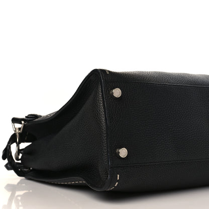 Fendi Cuoio Romano Selleria Metal Stitch Large Mens Peekaboo Iconic Essential Satchel Black 10 of 11