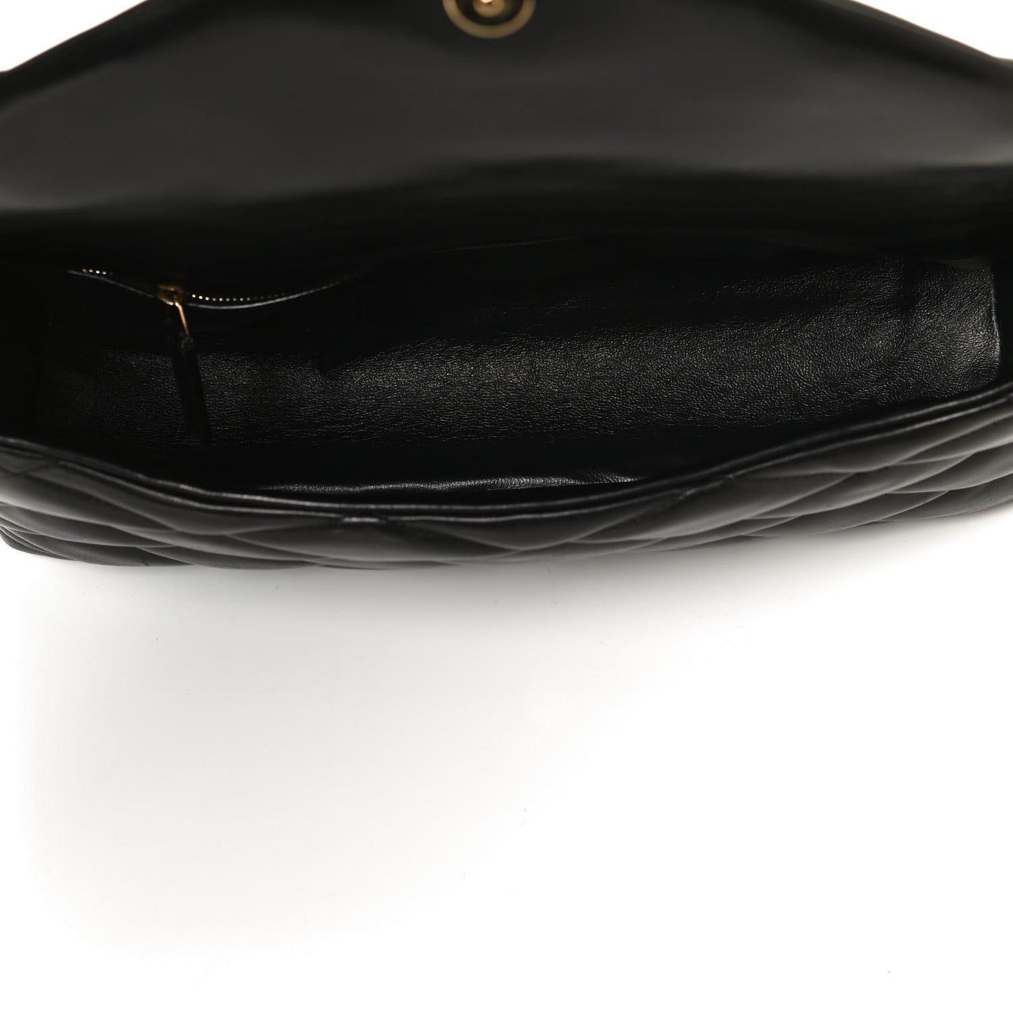 Lambskin Quilted Sade Puffer Envelope Clutch Black
