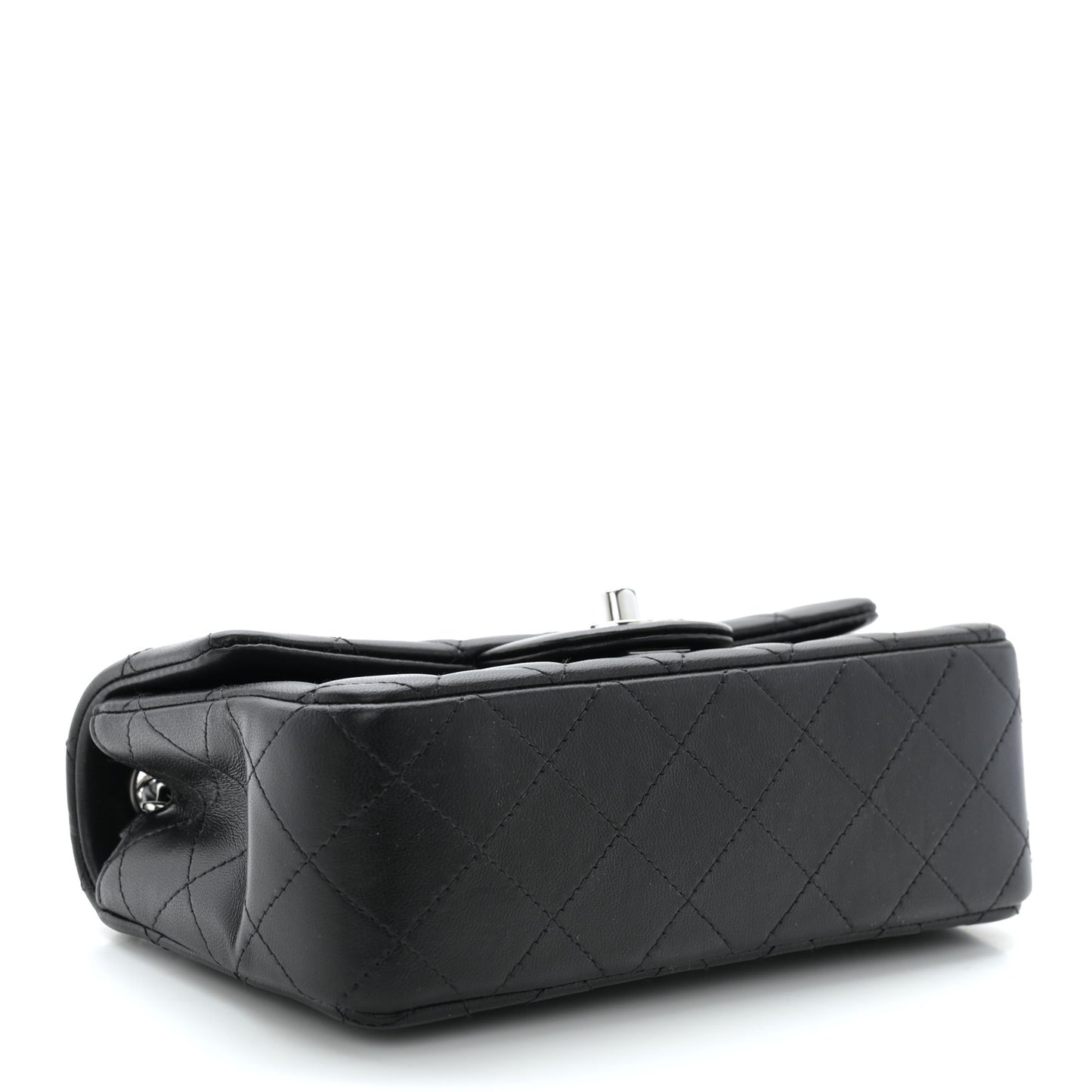 Lambskin Quilted Mini Rectangular Flap Black
