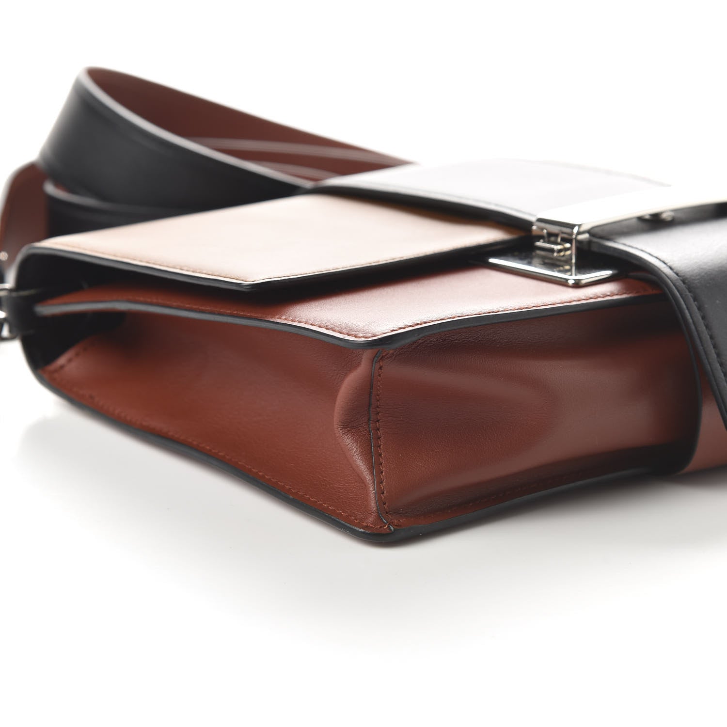 Prada City Calf Ribbon Bag Cognac Cotto Black 6 of 9