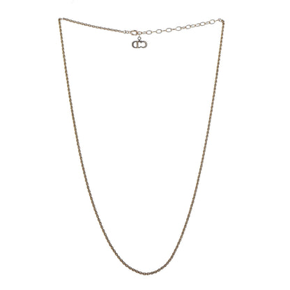 Christian Dior Metal Initials Necklace Gold 3 of 4