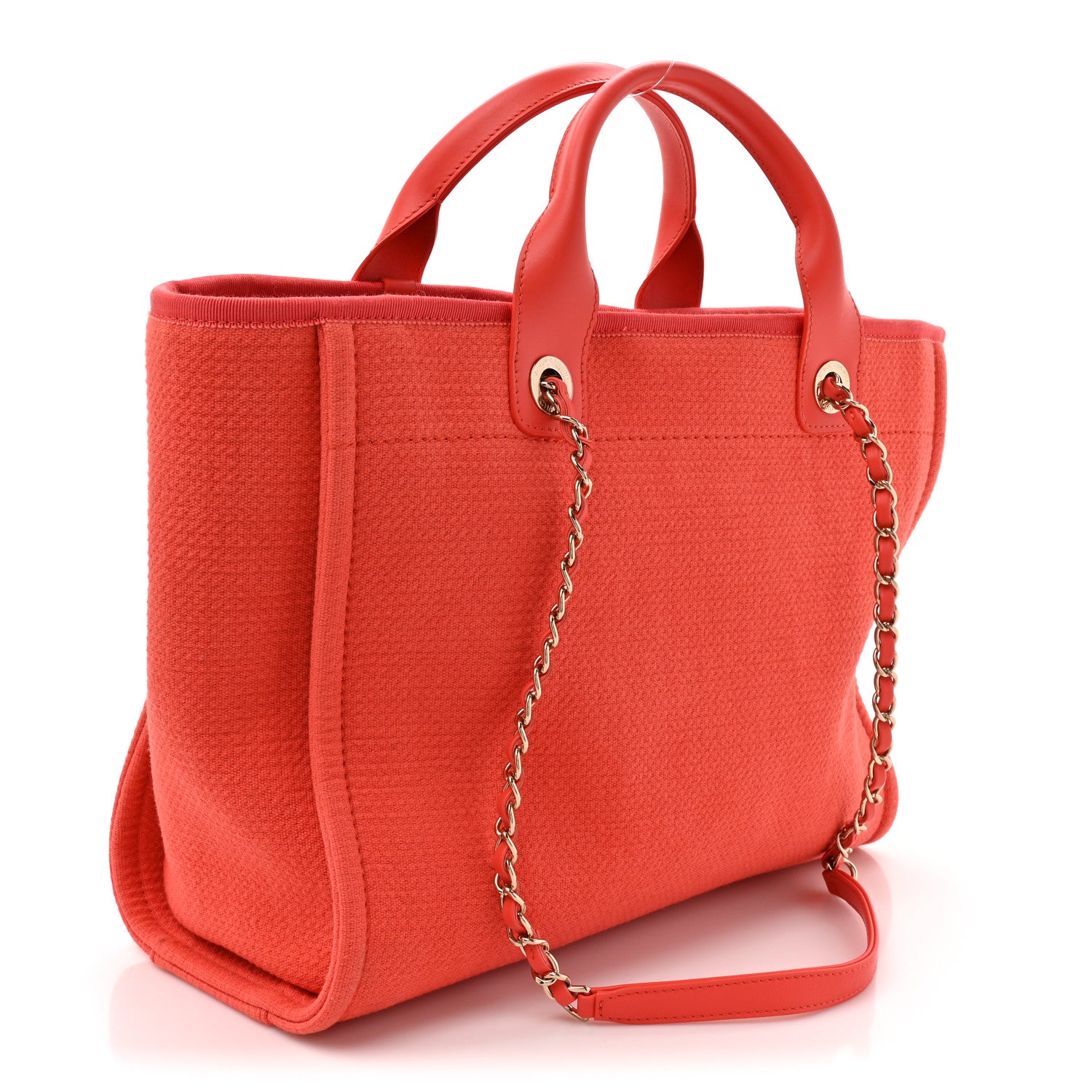 Chanel Mixed Fibers Small Deauville Tote Dark Orange 4 of 11