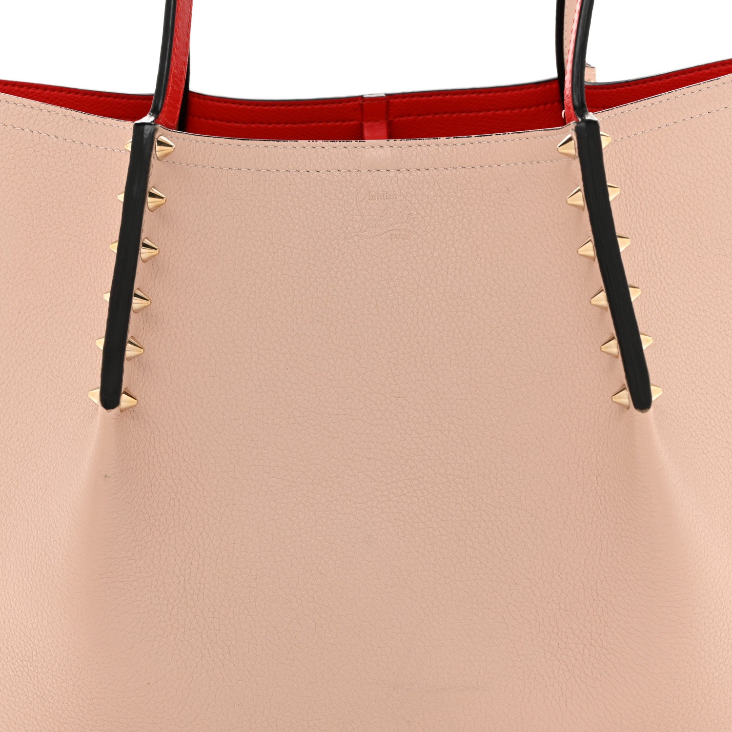 Christian Louboutin Calfskin Spiked Small Cabarock Shopper Tote Rose De Chine 7 of 10