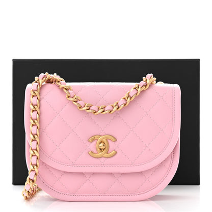 Chanel Calfskin Quilted Small Messenger Flap Pink 11 of 11