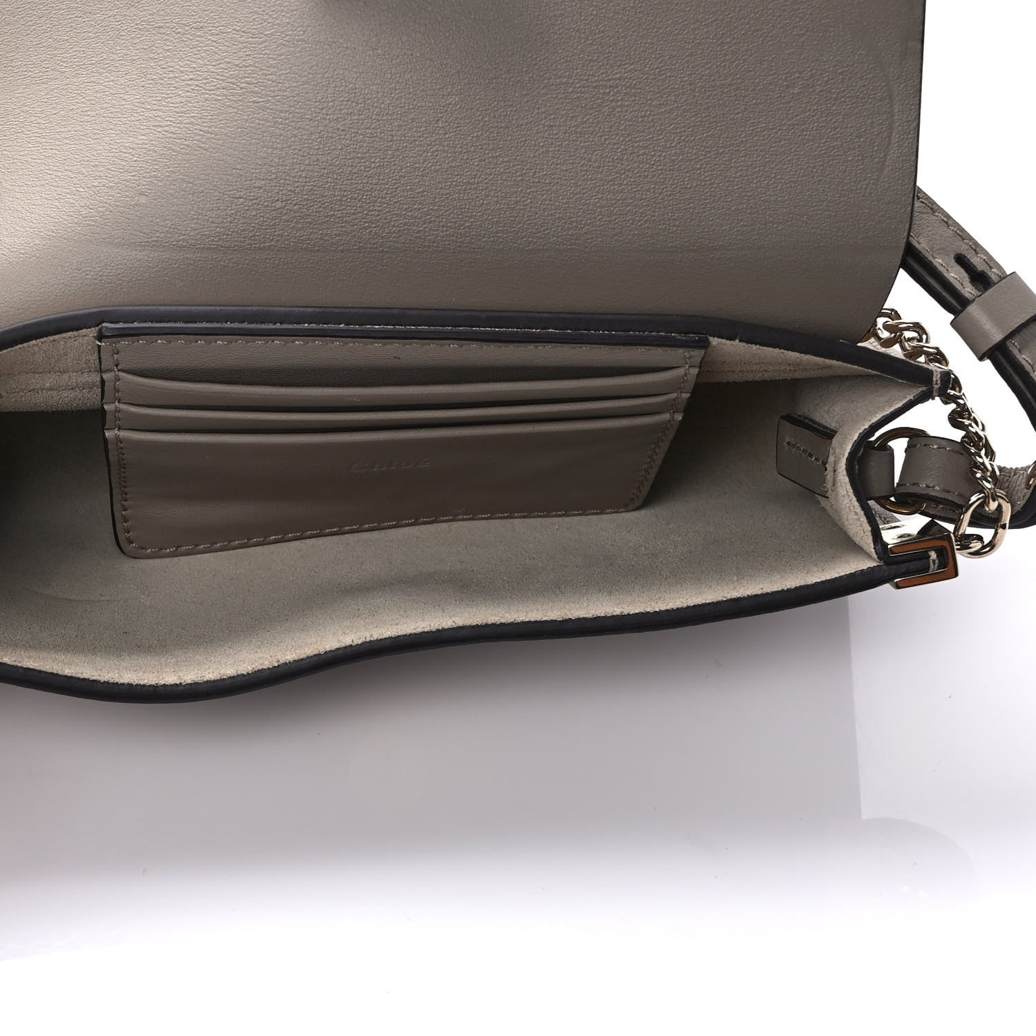 Chloe Suede Calfskin Mini Faye Shoulder Bag Motty Grey 5 of 9