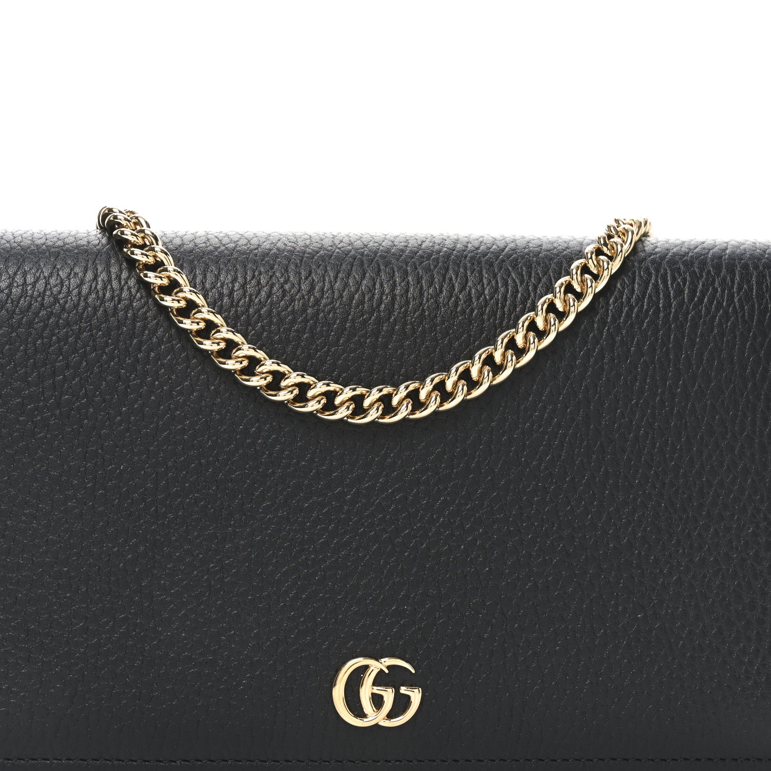 Gucci Calfskin Mini GG Marmont Chain Wallet Black 7 of 10
