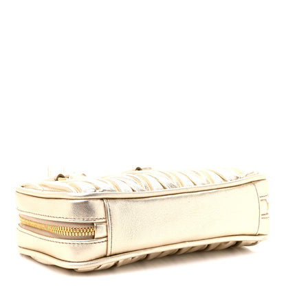 Miu Miu Metallic Nappa Matelasse Mini Arcadie Top Handle Bag Pirite 4 of 9
