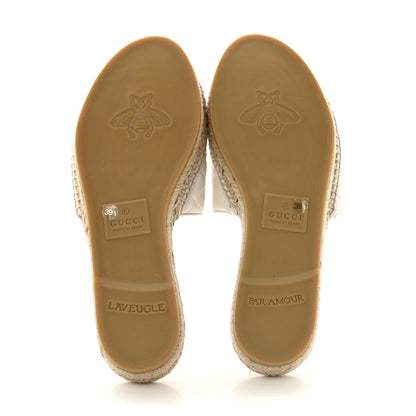 Gucci Nappa Matelasse GG Marmont Espadrille Slide Sandals 39.5 Great White 5 of 10