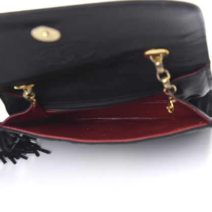 Chanel Satin Quilted Tassel Mini Flap Black 4 of 11