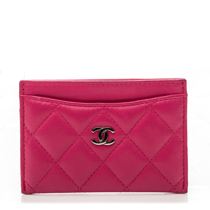 Chanel Lambskin Quilted Card Holder Fuchsia 1 of 8