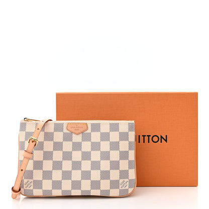 Louis Vuitton Damier Azur Double Zip Pochette 3 of 11