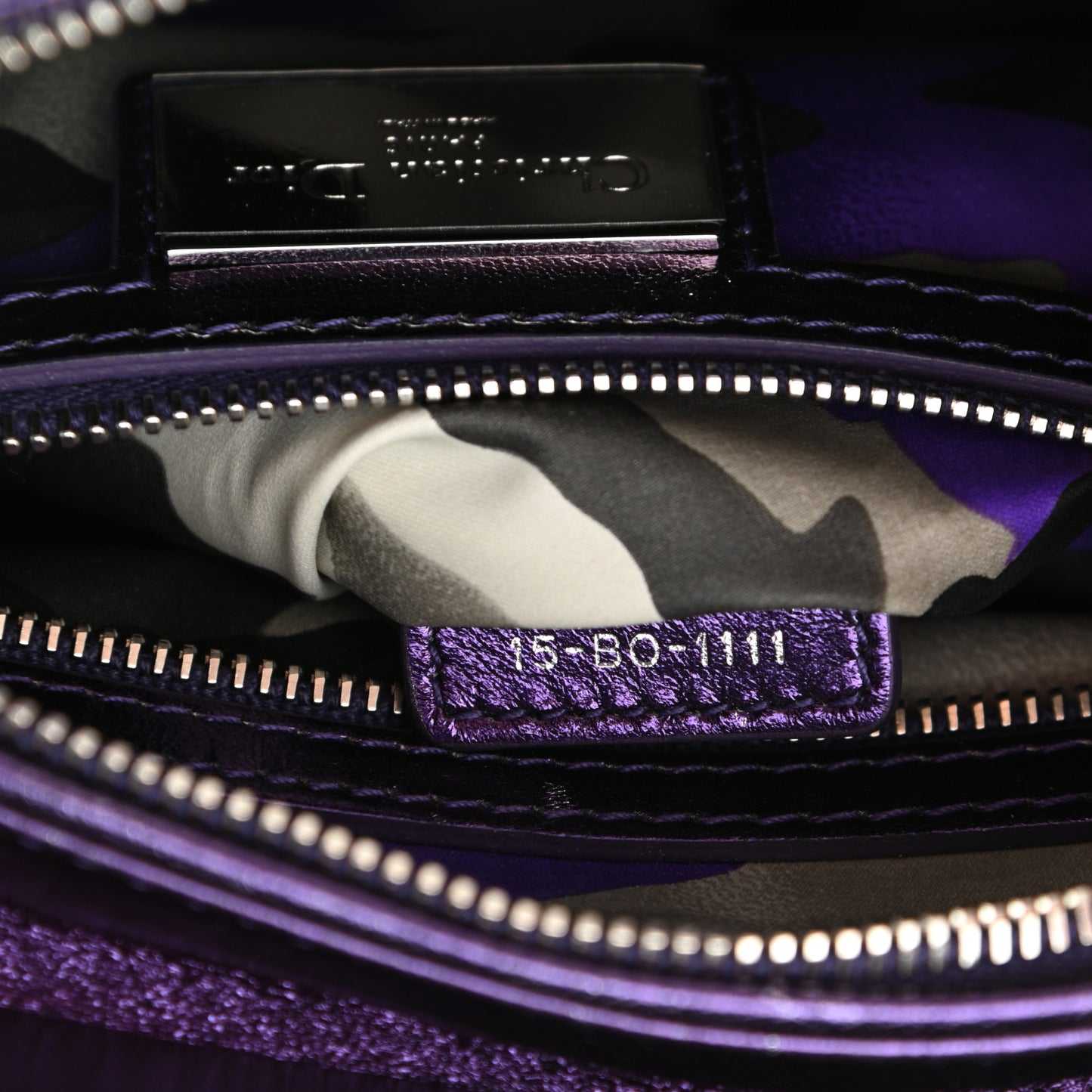 Metallic Lambskin Cannage Medium Anselm Reyle Lady Dior Purple Orange