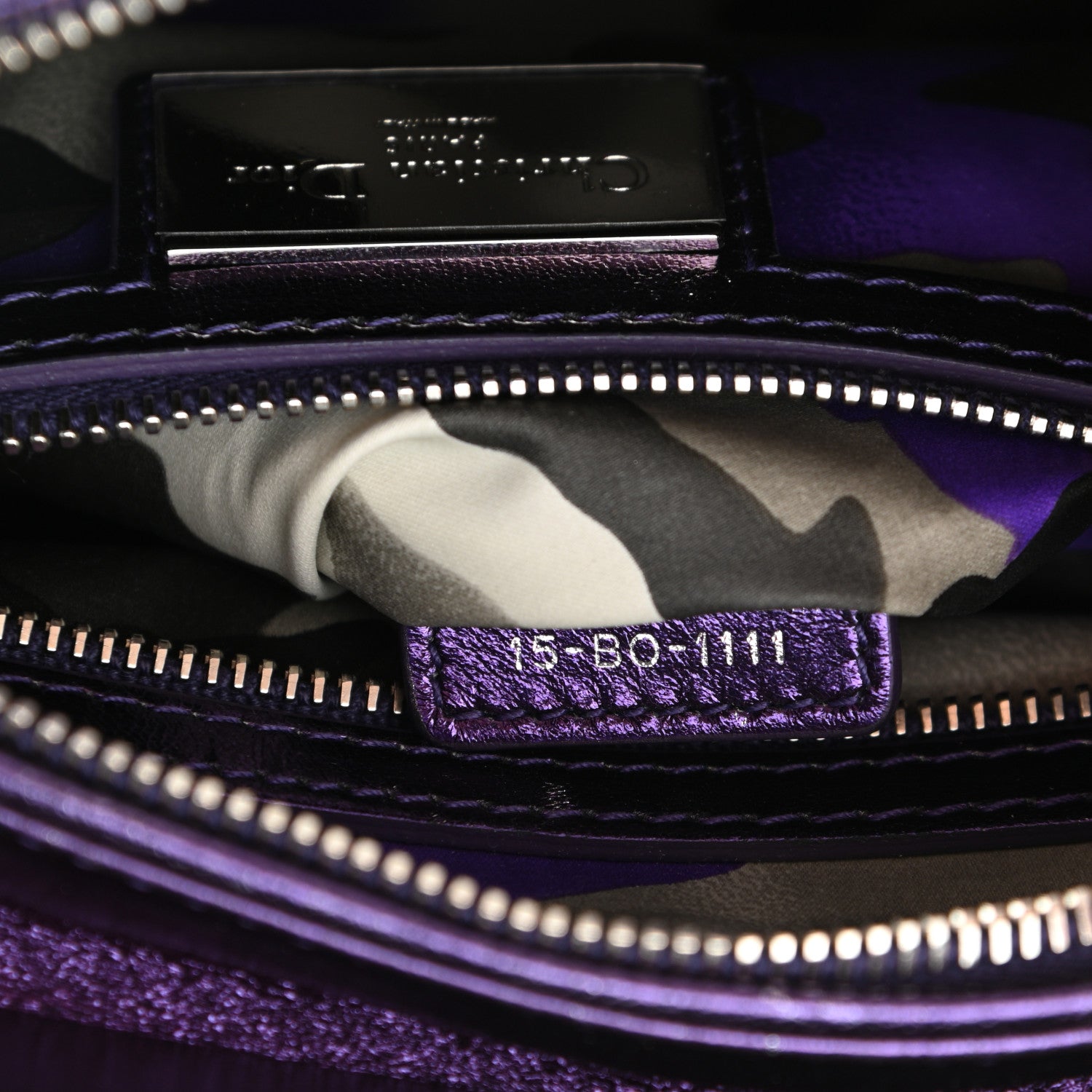 Christian Dior Metallic Lambskin Cannage Medium Anselm Reyle Lady Dior Purple Orange 7 of 15