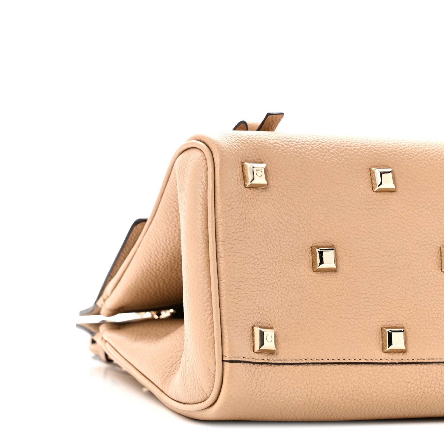 Salvatore Ferragamo Calfskin Medium Studio Bag Cashew 8 of 9