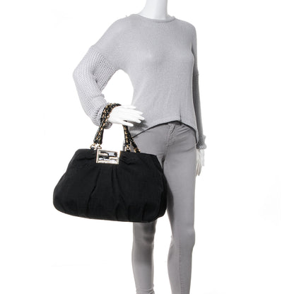 Fendi Zucca Enamel Mia Tote Black 2 of 9