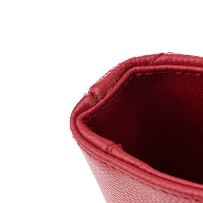 Saint Laurent Grain De Poudre Matelasse Chevron Monogram Shopping Bag Red 12 of 12