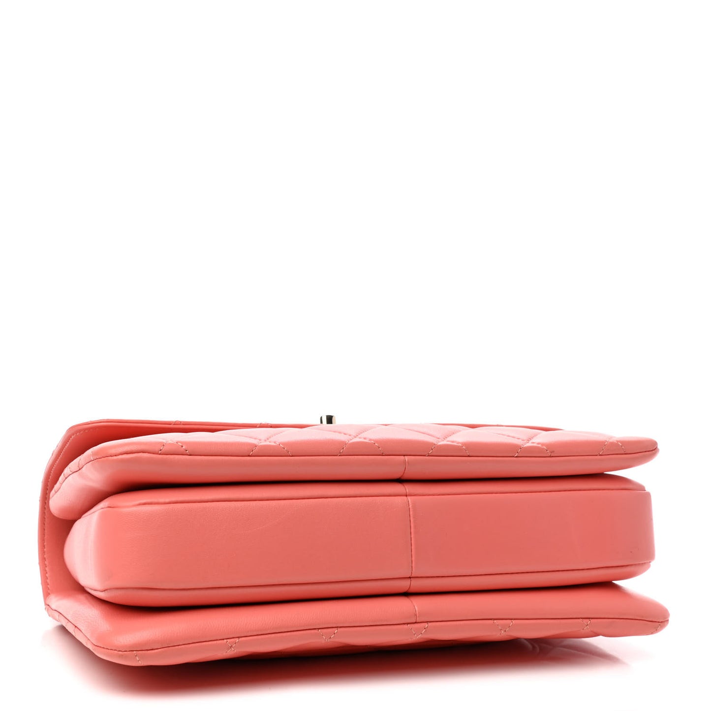 Lambskin Quilted Medium Trendy CC Flap Dual Handle Bag Coral
